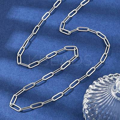 304 Stainless Steel Paperclip Chain Necklaces NJEW-H072-01P-1
