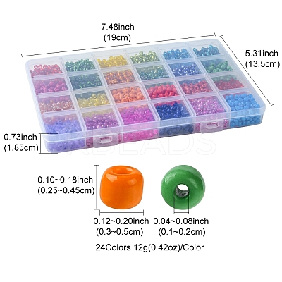 288G 24 Styles 6/0 Glass Seed Beads SEED-FS0001-26D-1