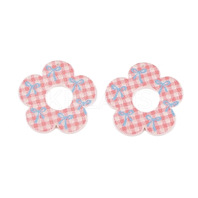 Flower Theme Printed Acrylic Pendants OACR-T028-06D-1