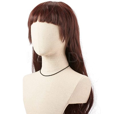 Natural Dyed & Heated Black Agate Beaded Necklaces for Women NJEW-JN03789-06-1