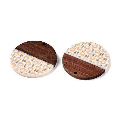 Printed Resin & Wood Pendants WOOD-TAC0021-21B-1