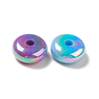 UV Plating Opaque Rainbow Iridescent Acrylic Beads PACR-D069-03-1
