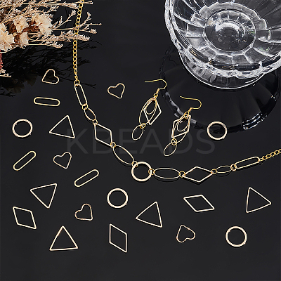 40Pcs 5 Styles Brass Linking Rings KK-UN0002-97-1
