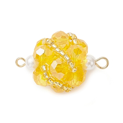 Glass Beaded Round Sphere Links PALLOY-MZ00874-06-1