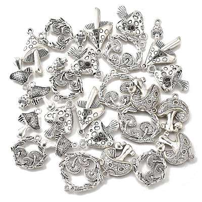 35Pcs 7 Styles Tibetan Style Alloy Pendants TIBE-FP0001-08-1