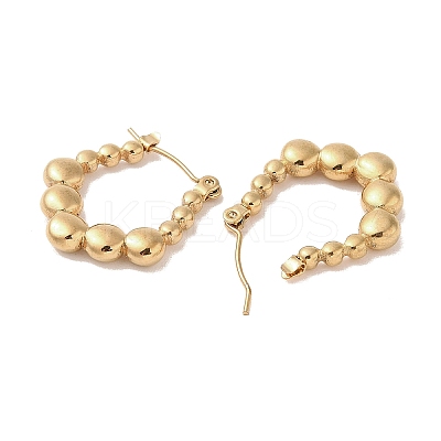 Bubble Pentagon 201 Stainless Steel Half Hoop Earrings for Women EJEW-G385-15G-1