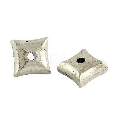 Square Tibetan Style Alloy Beads Spacers TIBEB-949-AS-LF-1