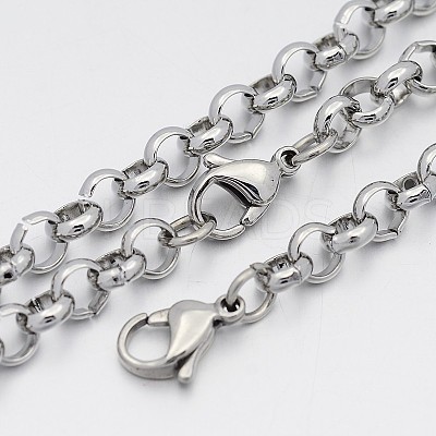 Tarnish Resistant 304 Stainless Steel Cross Rolo Chain Jewelry Sets SJEW-A077-01P-1