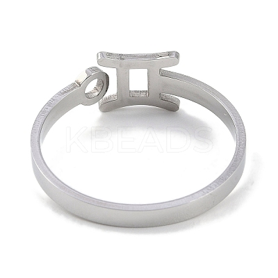 Non-Tarnish Constellations 304 Stainless Steel Open Cuff Ring for Women RJEW-L122-001P-08-1