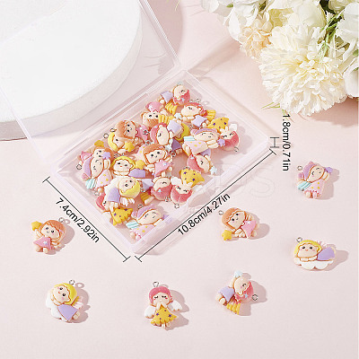 30Pcs 5 Style Opaque Resin Pendants RESI-SC0002-46-1