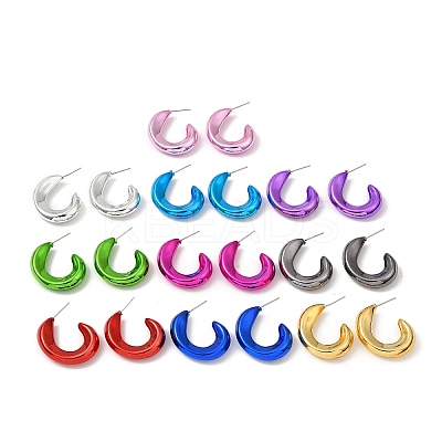 Donut Acrylic Stud Earrings EJEW-P251-19-1