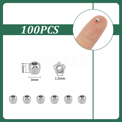 100Pcs 304 Stainless Steel Beads FIND-UN0016-19-1