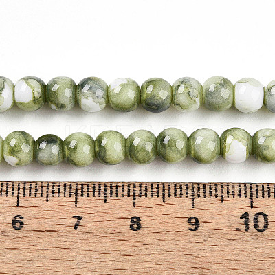 Baking Paint Glass Beads Strands DGLA-N003-6mm-C06-1
