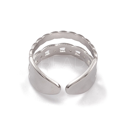 Non-Tarnish 304 Stainless Steel Cuff Rings RJEW-G285-82P-1