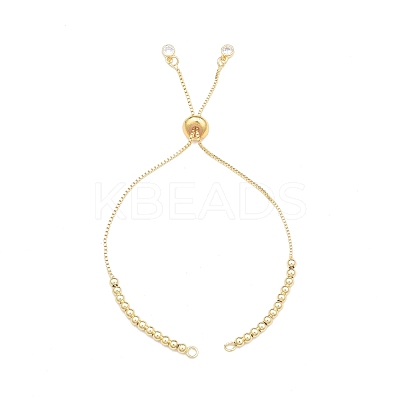 Brass Box Chains Slider Bracelet Making with Clear Cubic Zirconia Tiny Charms BJEW-N021-03-1