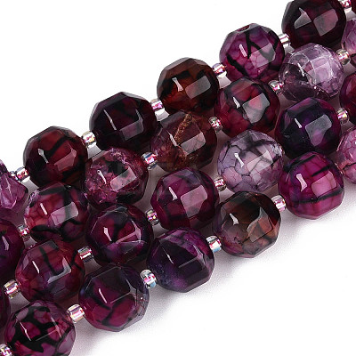 Natural Agate(Dyed & Heated) Beads Strands G-T139-92B-1