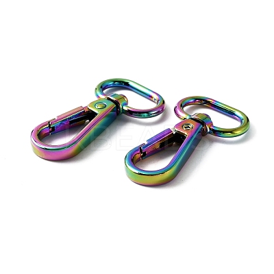 Rainbow Color Alloy Swivel Clasps FIND-WH0116-18M-1