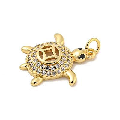 Brass Micro Pave Cubic Zirconia Pendants KK-N254-129C-G-1
