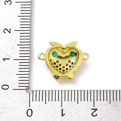 Real 18K Gold Plated Brass Pave Cubic Zirconia Connector Charms KK-L209-054G-01-1