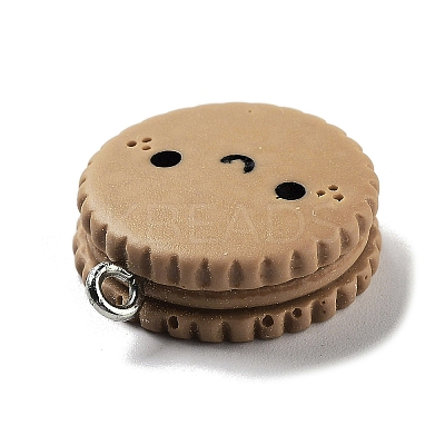 Cookies Theme Imitation Food Resin Pendants RESI-B021-02B-03-1