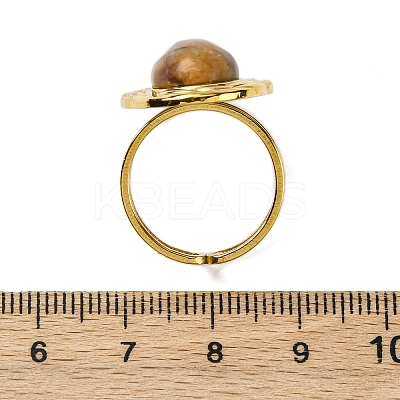 Oval Natural & Synthetic Gemstone Finger Rings RJEW-M063-01G-1