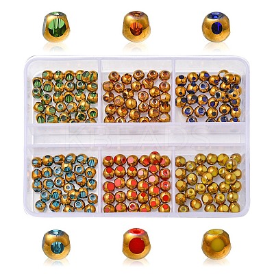 180Pcs 6 Colors Electroplate Glass Beads Strands EGLA-YW0001-55-1