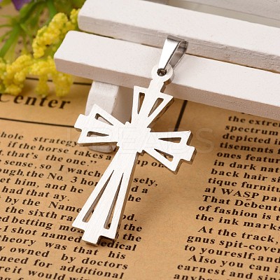 Tarnish Resistant 304 Stainless Steel Cross Pendants STAS-I035-31A-1