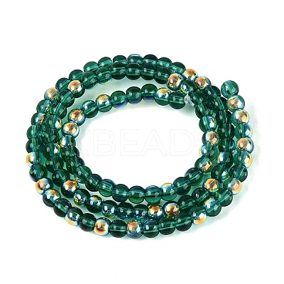 Electroplate Transparent Glass Beads Strands EGLA-Q132-4MM-A07-1