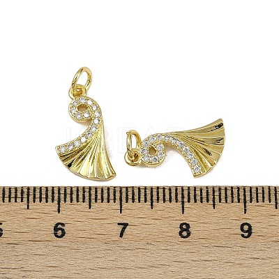 Brass Micro Pave Cubic Zirconia Pendants KK-I358-022G-1