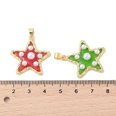Rack Plating Brass & Epoxy Resin Pendants KK-Z047-04A-RS-1