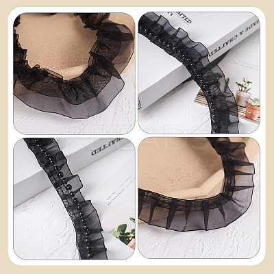 4Pcs 4 Styles Double & Single Layer Chinlon Lace Trim Fabric DIY-WR0003-87B-1