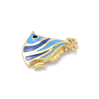 Sea Animals Brass Enamel Pendants KK-B155-02A-01G-1