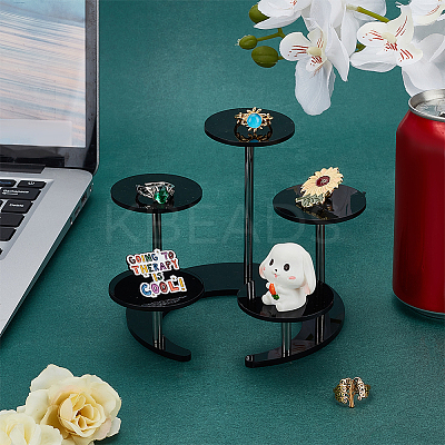 5-Slot Acrylic Jewelry Display Riser Stands ODIS-WH0061-71-1