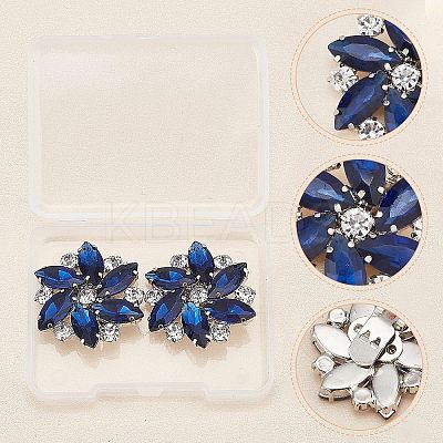 2Pcs Detachable Glass Rhinestone Shoe Decoration DIY-FG0003-29-1