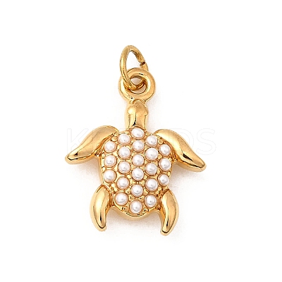 304 Stainless Steel ABS Imitation Pearl Pendants X-STAS-B097-07G-06-1