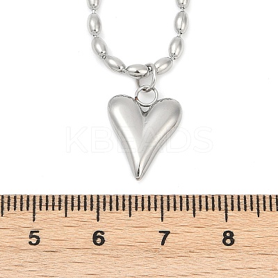 304 Stainless Steel Heart Pendant Necklaces for Women LS-NJEW-Z072-04P-1