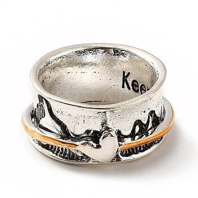 Rotatable Mountain and Heart Alloy Finger Ring LS-RJEW-F123-08AS-1