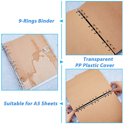 B5 6-Hole PP Plastic Refill Inner Pockets DIY-WH0491-81B-1