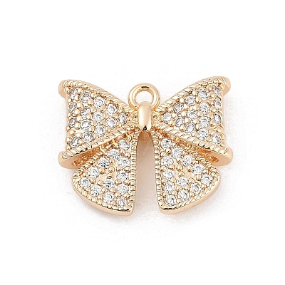 Brass Micro Pave Cubic Zirconia Pendants KK-U051-04G-01-1