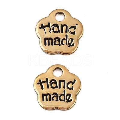 304 Stainless Steel Enamel Pendants STAS-L290-56G-1