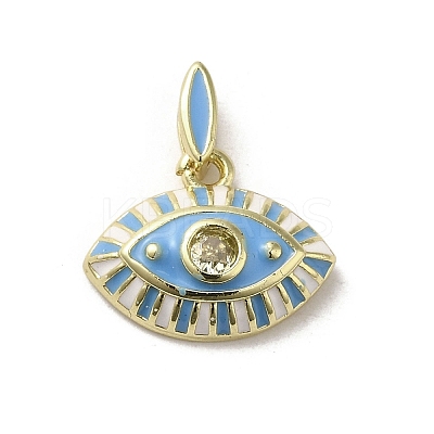 Brass Enamel Charms KK-E092-10G-09-1