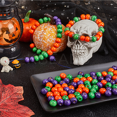 600Pcs 3 Colors Dyed Natural Wood Beads WOOD-SC0001-82A-1
