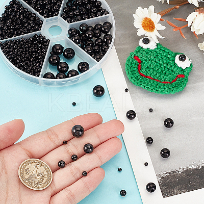 1070Pcs 6 Styles ABS Plastic Imitation Pearl Beads KY-PH0001-44-1