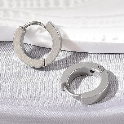 Tarnish Resistant 202 Stainless Steel Huggie Hoop Earrings EJEW-O087-09A-P-1