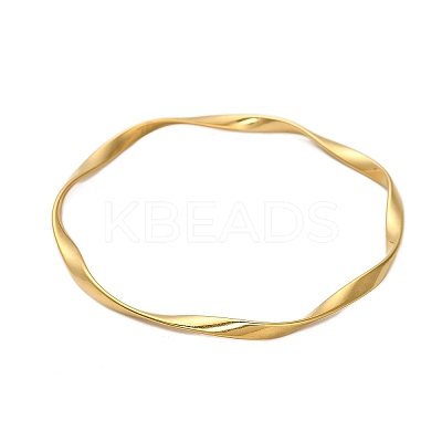 304 Stainless Steel Twisted Bangles for Women LS-BJEW-Q040-07G-1