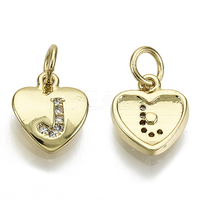 Brass Micro Pave Clear Cubic Zirconia Charms LS-KK-N227-34J-NF-1