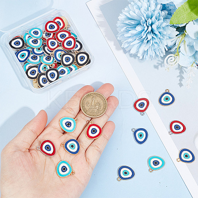 64Pcs 8 Styles Alloy Pendants ENAM-AR0001-44-1
