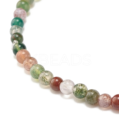 Mini Natural Indian Agate Beaded Stretch Bracelets BJEW-JB07669-04-1