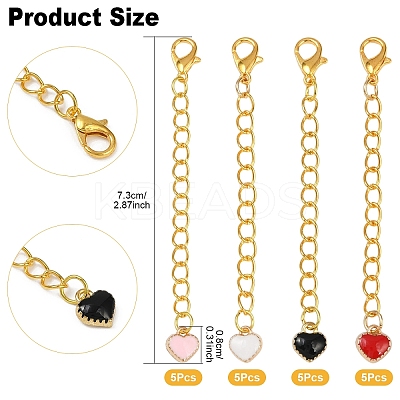 20Pcs 4 Colors Alloy Enamel Pendant Decoration HJEW-YW00070-1