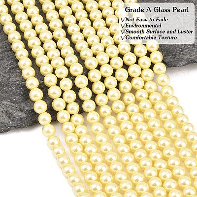 Eco-Friendly Dyed Glass Pearl Round Beads Strands HY-A008-8mm-RB012-1